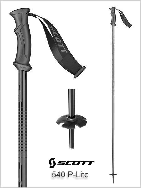 Unisex 540 P-Lite black ski poles