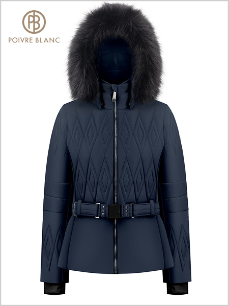 Corinne ski jacket (fake fur) - Gothic blue