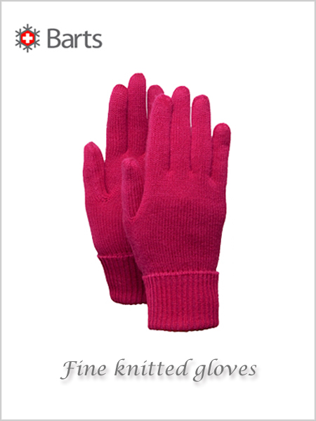 Ladies fine knitted gloves - berry