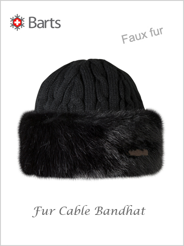 Fur Cable Bandhat - faux fur black