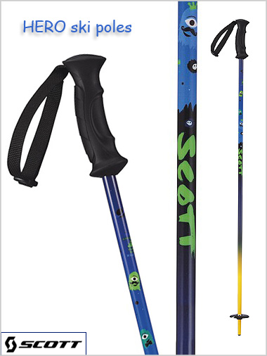 Junior ski poles - HERO blue: 80cm - 110cm