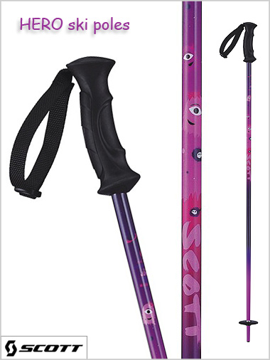Junior ski poles - HERO violet: 80cm - 100cm