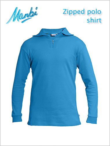 Zip polo shirt - electric blue (only L now left)