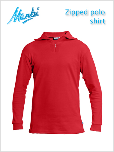 Zip polo shirt - red