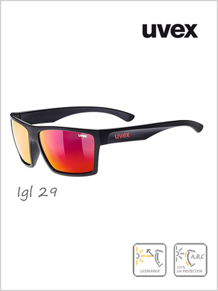 Lgl 29 sunglasses black (red mirror lens) - cat 3