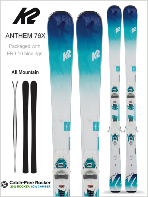 Anthem 76X skis & Marker ER3 10 Quikclik bindings