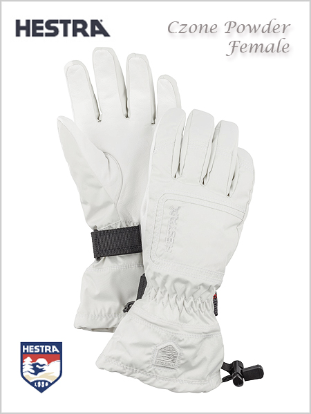 CZone powder female gloves - white