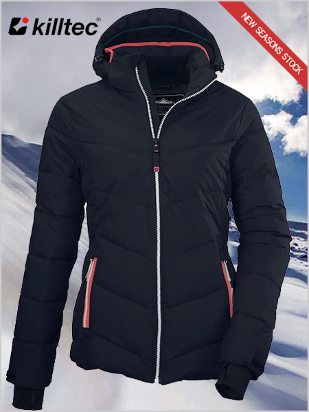 Down look ski jacket - Black-blue (sizes 18-24)