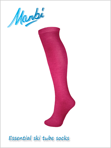 Thermal ski tube socks - raspberry