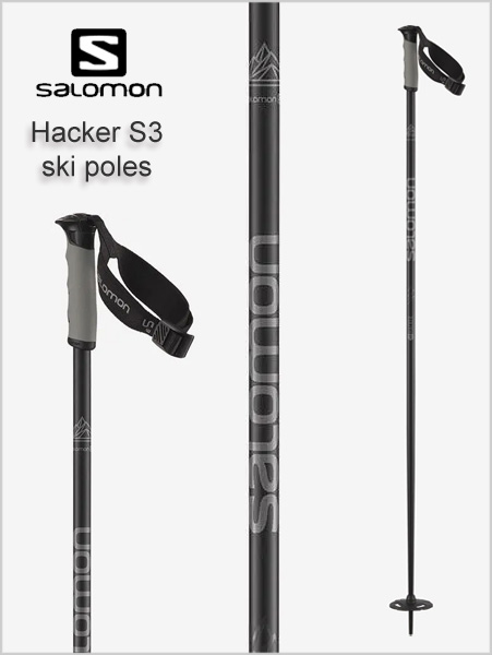 Salomon Hacker S3 ski poles - black