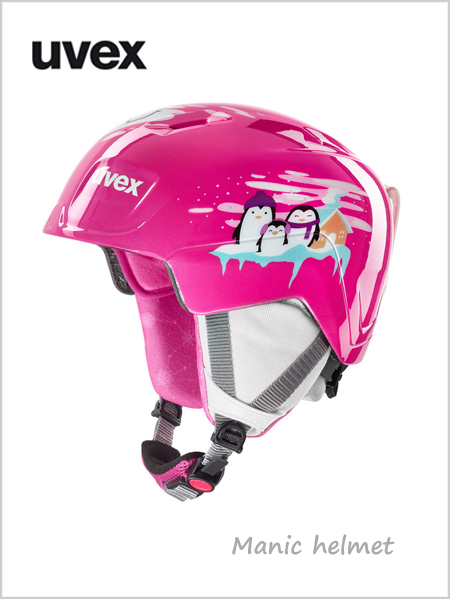 Manic helmet (junior) - pink penguin
