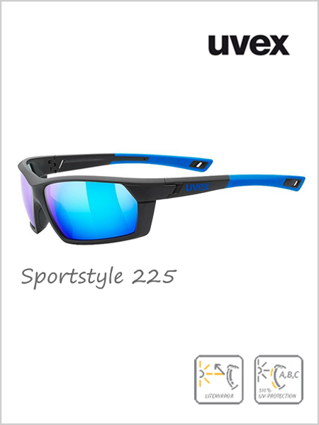 Sportstyle 225 sunglasses black-blue (blue mirror lens) - cat 3