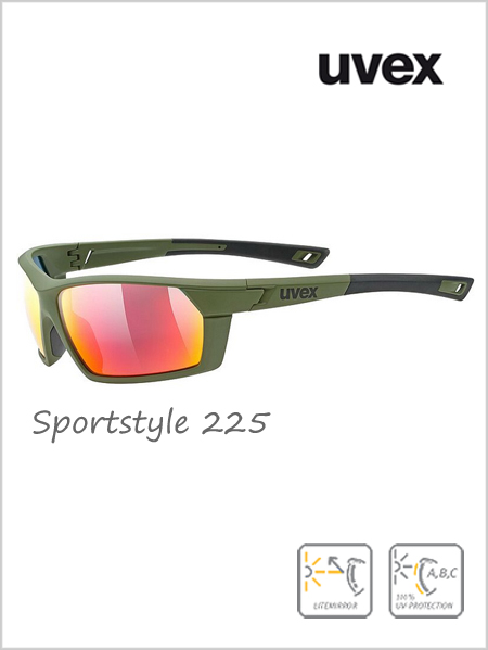 Sportstyle 225 sunglasses olive (red mirror lens) - cat 3