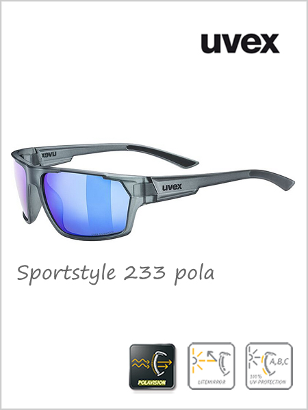 Sportstyle 233 pola sunglasses smoke (blue mirror lens) - cat 3