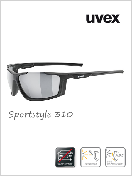 Sportstyle 310 sunglasses black (silver mirror lens) - cat 4