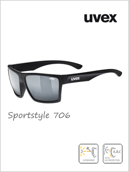 Sportstyle 706 sunglasses black (silver mirror lens) - cat 3