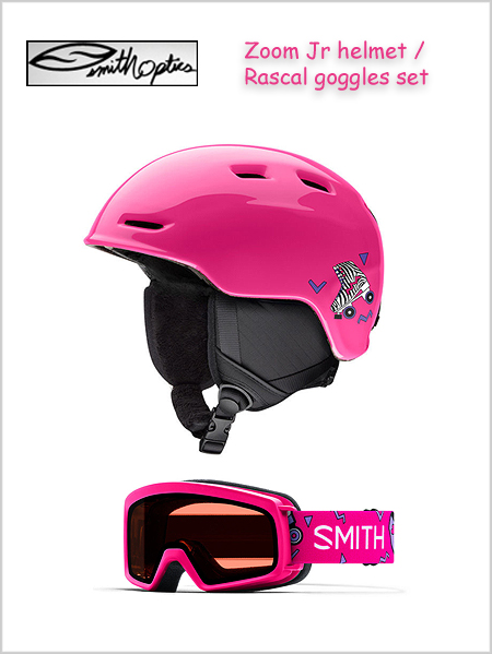 Rascal goggles / Zoom Junior helmet set - Pink skates